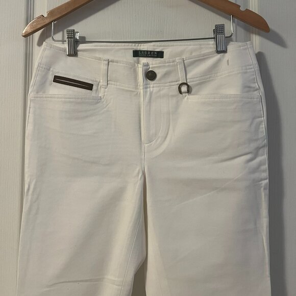 Ralph Lauren Stretch Cotton-Blend Pants in White - Picture 7 of 10